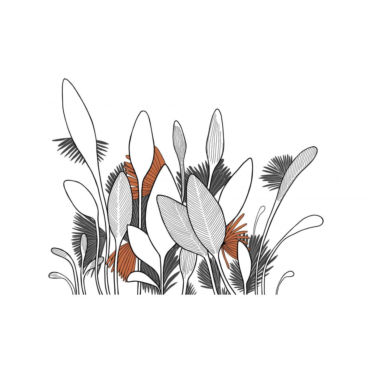 - Papier peint panoramique végétal 340 x 250 cm