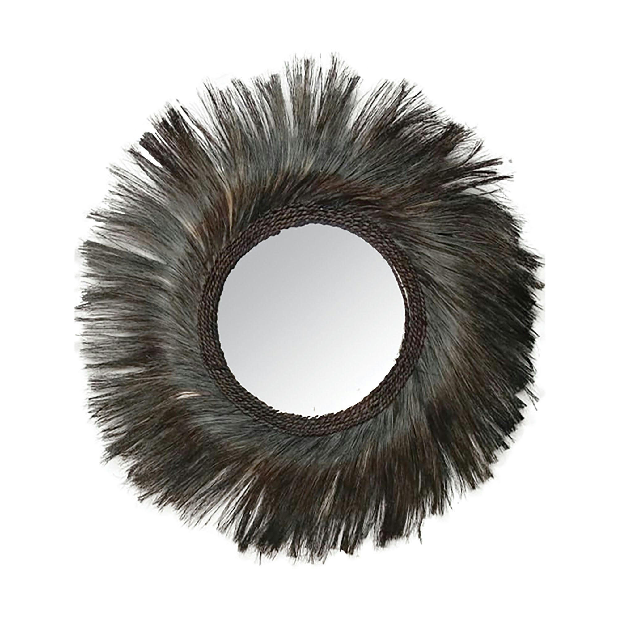 KESAWA - Miroir en feuilles d'abaca Ø90cm