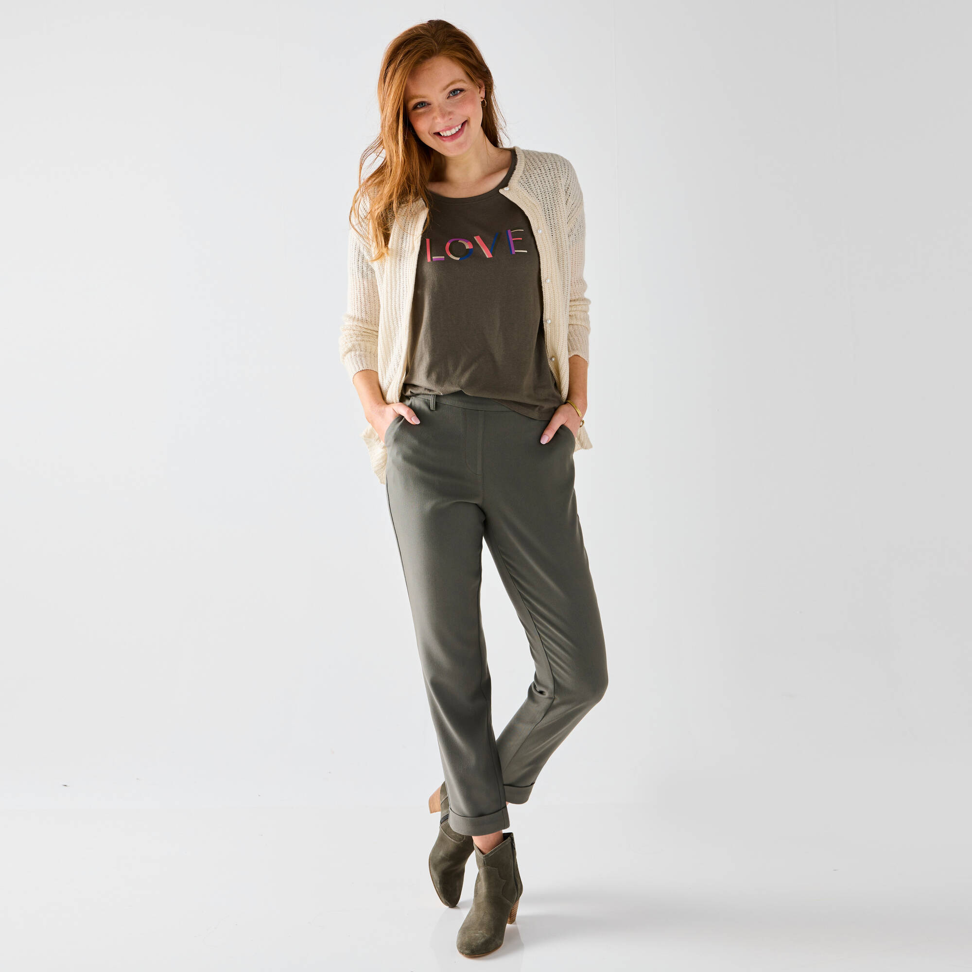 Pantalon 7/8ème fuselé uni