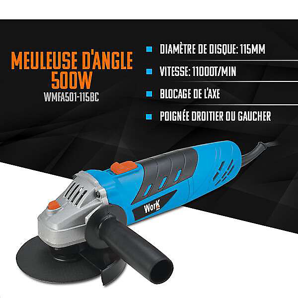 Meuleuse d'angle 115 mm 500W - Workmen