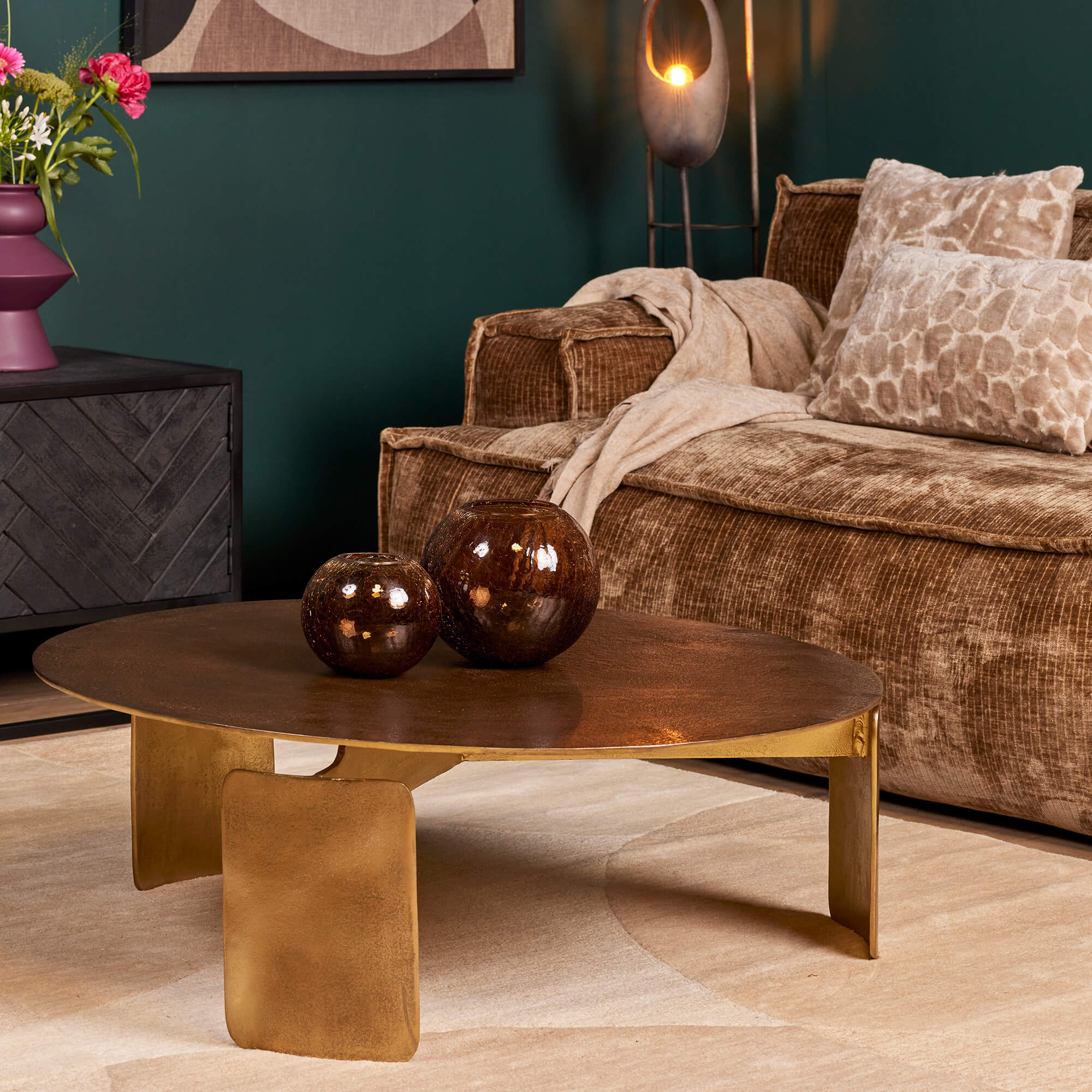 Starfurn salontafel Darwin - brons - 90x90x28cm
