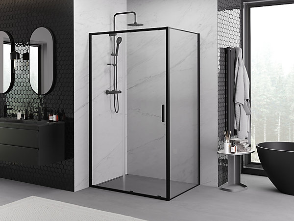 Mexen Exo cabine de douche coulissante 100 x 90 cm, transparent, noir - 8151-100-090-70-00