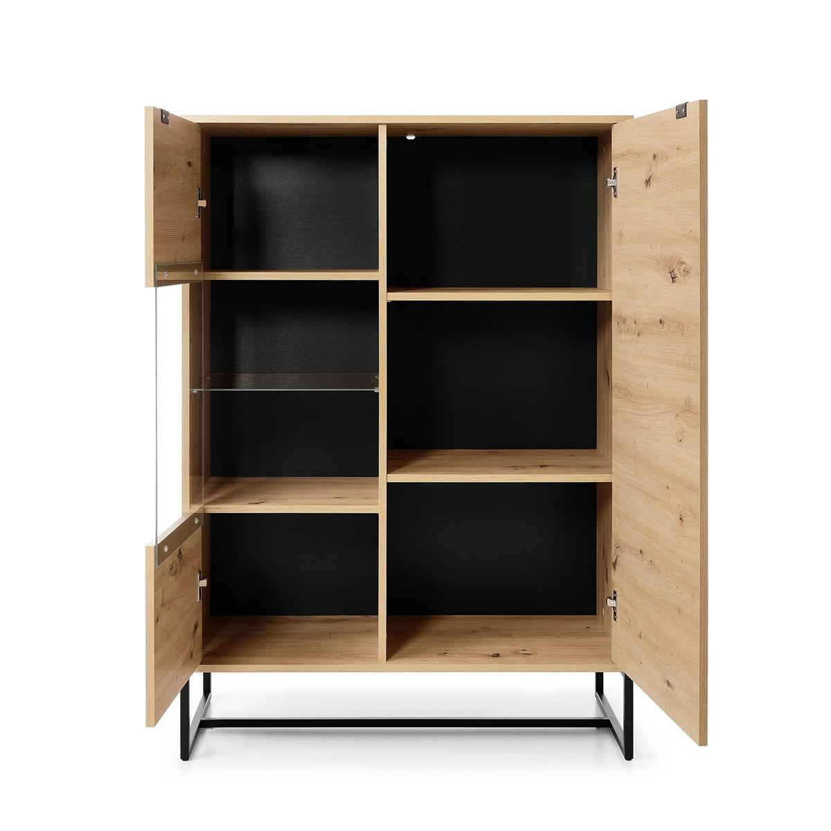 - Vaisselier 2 portes naturel et metal