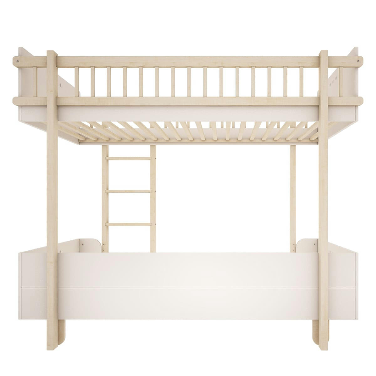 ROMY - Lit superposé 90x200 sommier inclus blanc