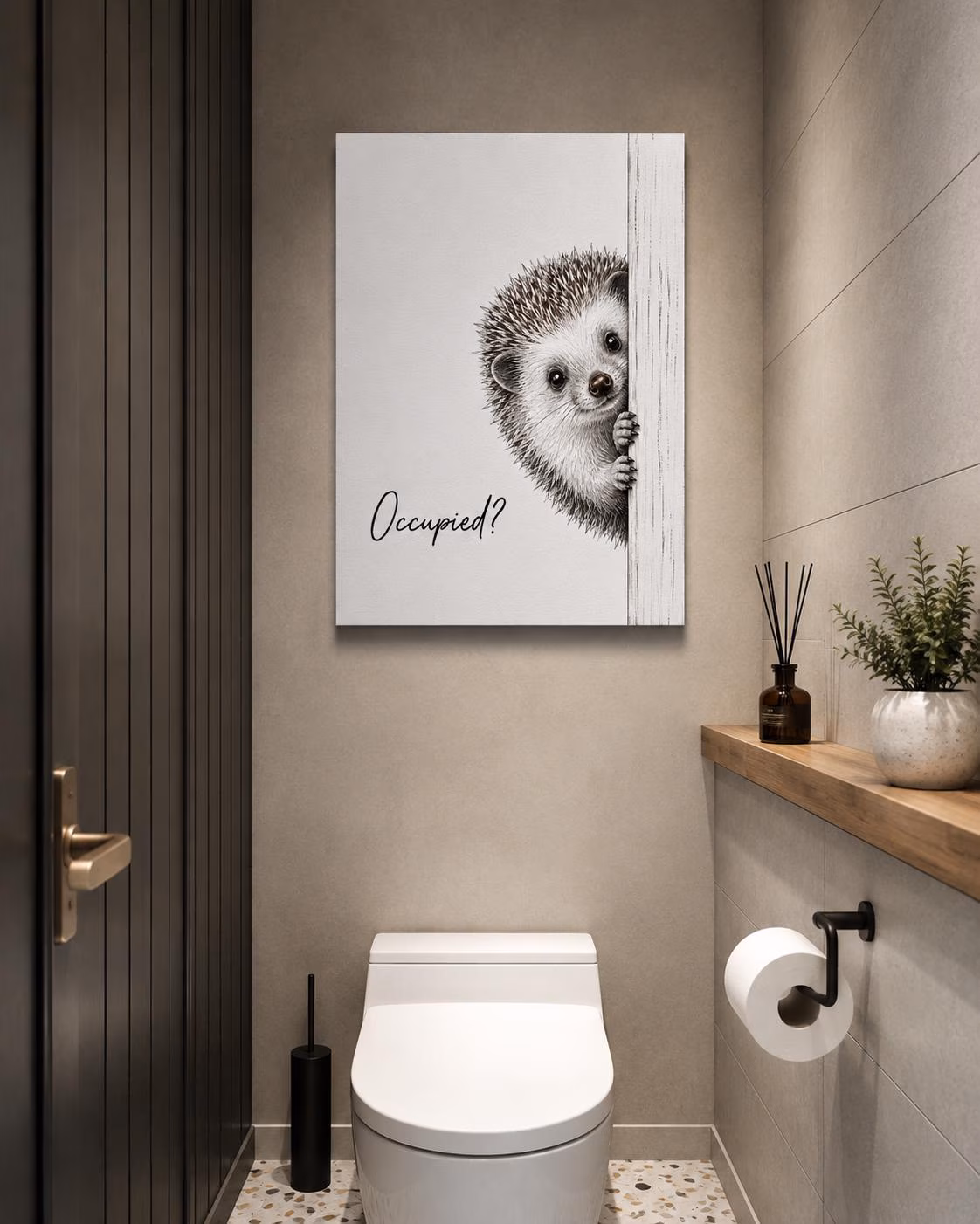 Funny Bathroom Animal Wall Art, Toilet Poster, Funny Bathroom Decor,Cat Sloth Hedgehog Turtle Llama Print, Choose Your Design, decor toilete