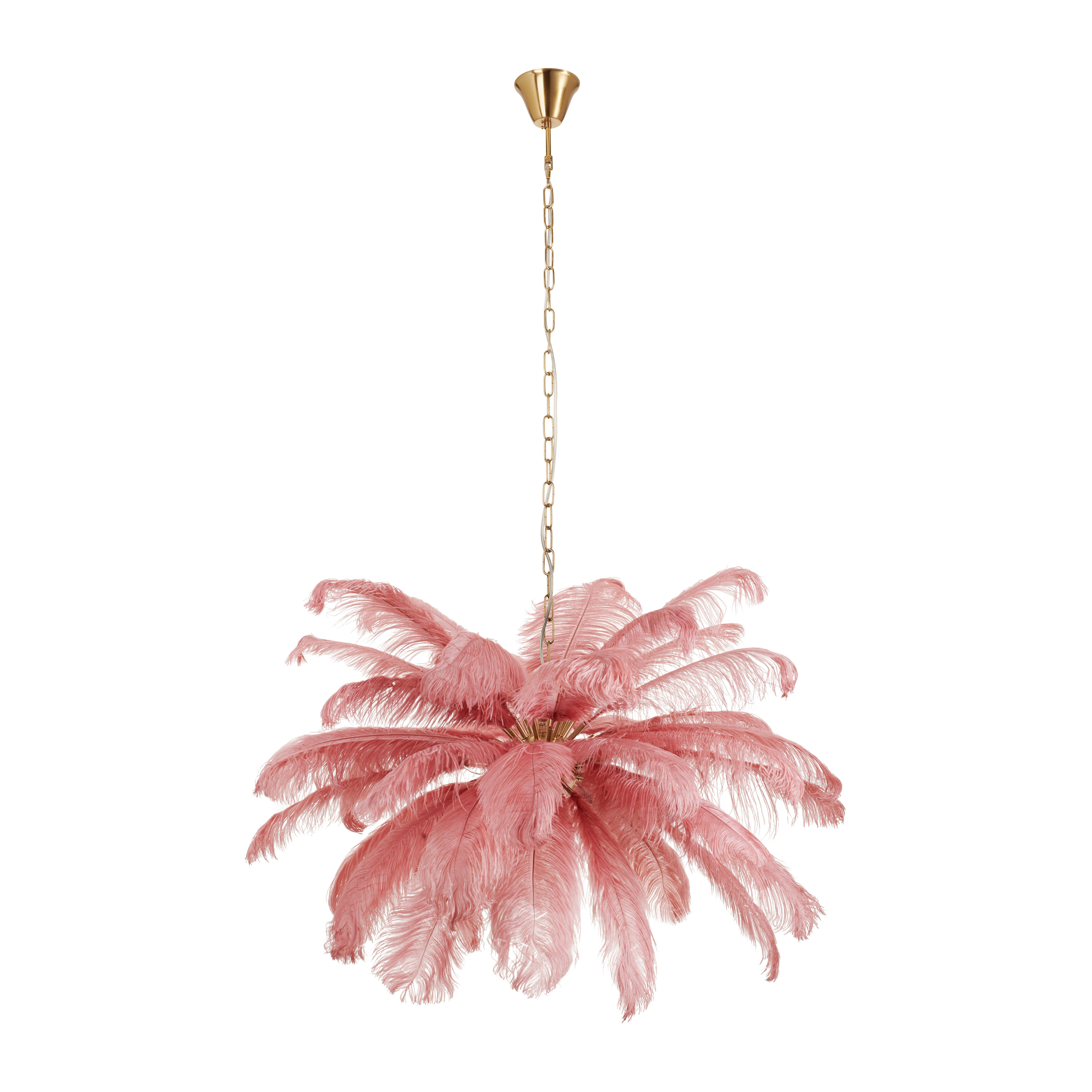 Lampa wisząca EMU pióra różowe 100 cm