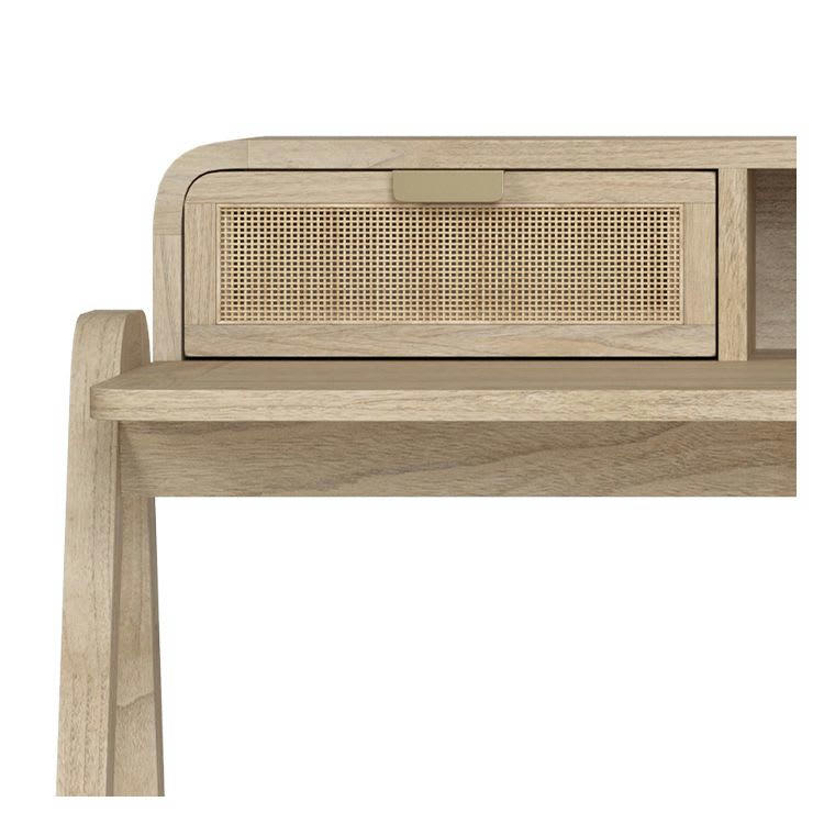 KHAO - Bureau en bois de mindi et cannage