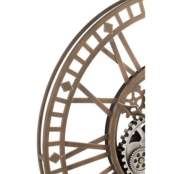 Horloge chiffres romains en métal gris 60x7x60 cm