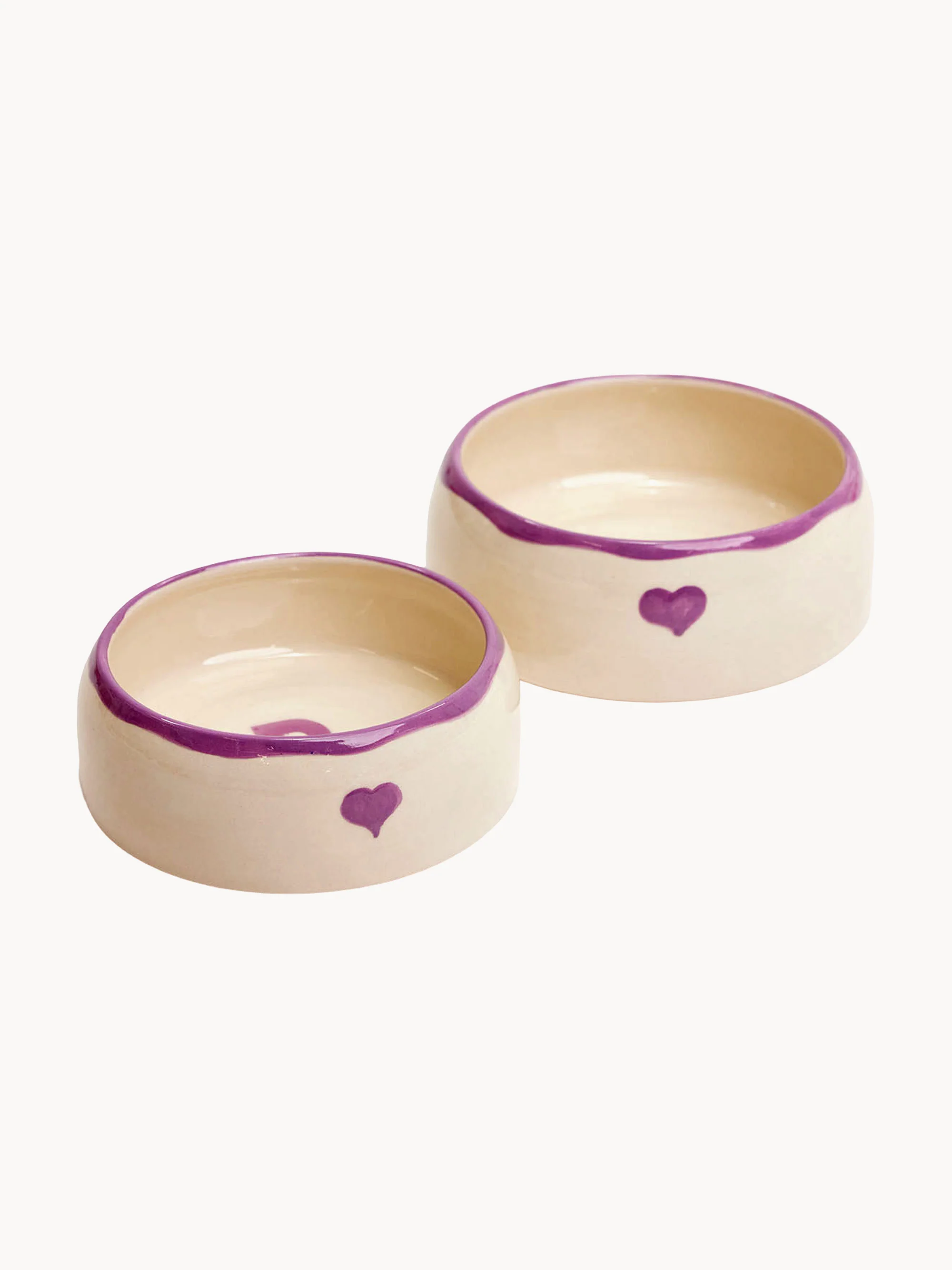 Handbemalter Keramik-Haustiernapf Heart