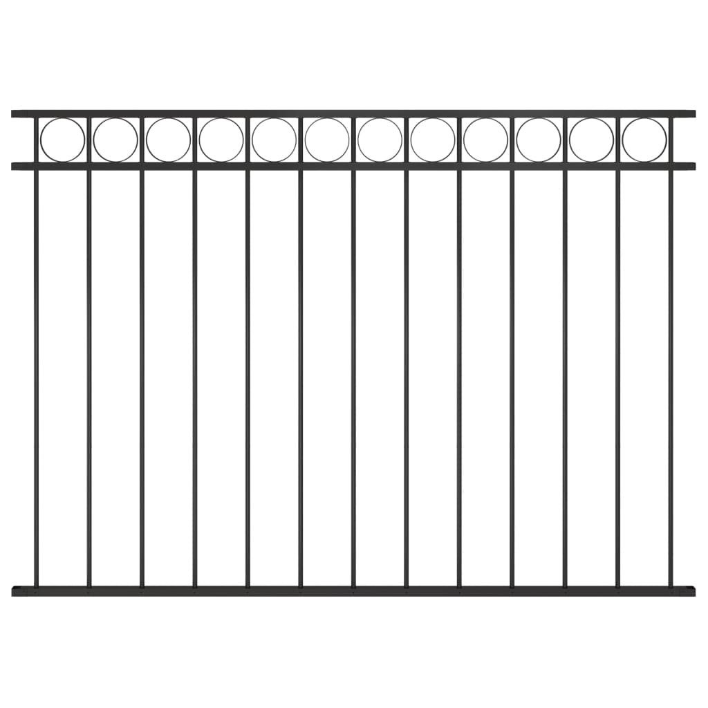 Panel Ogrodzeniowy Ogrodzenie Płot Malowana Proszkowo Stal 1,7x1,2 m Czarny
