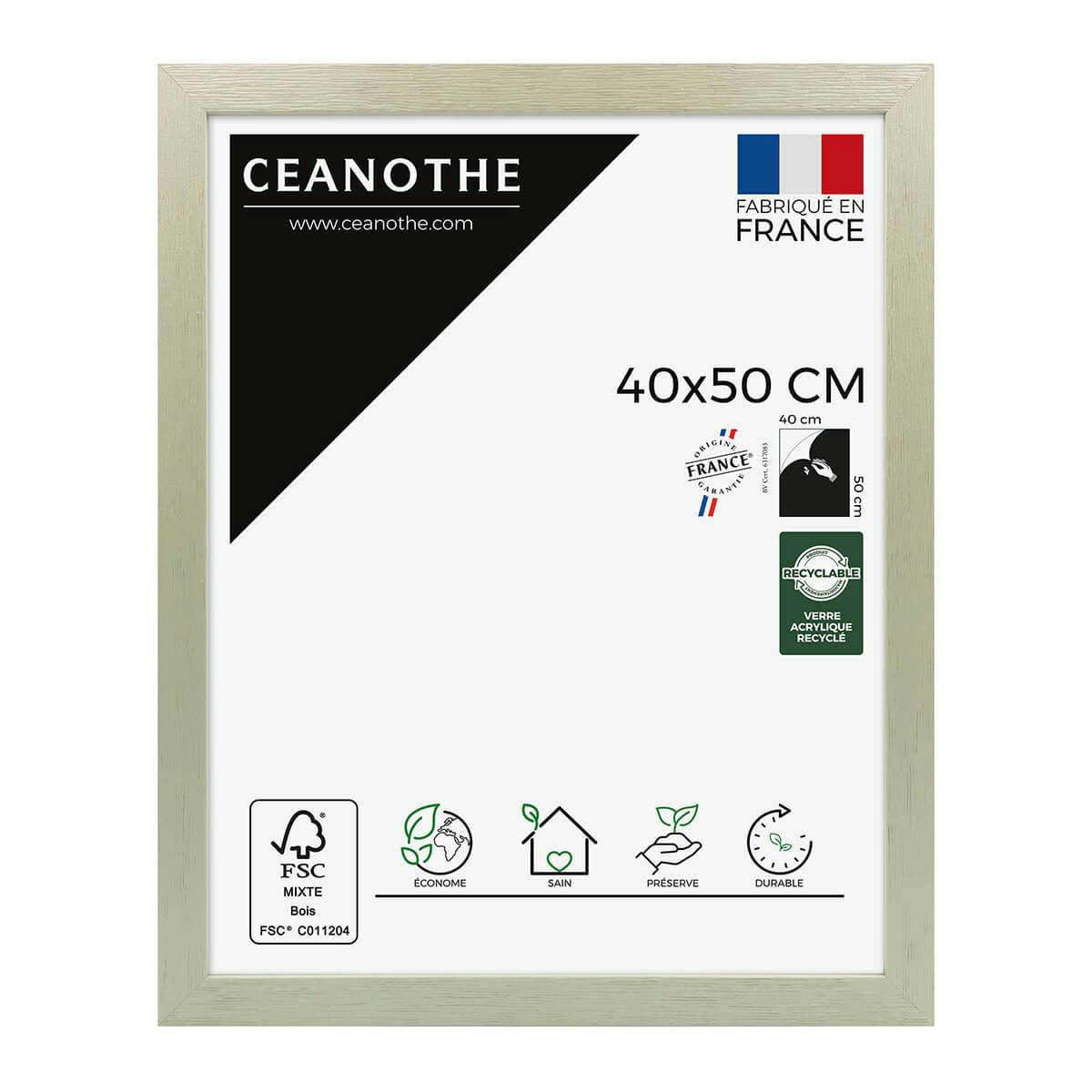 KARMA - Cadre photo tilleul 40x50 cm bois reconstitué fsc