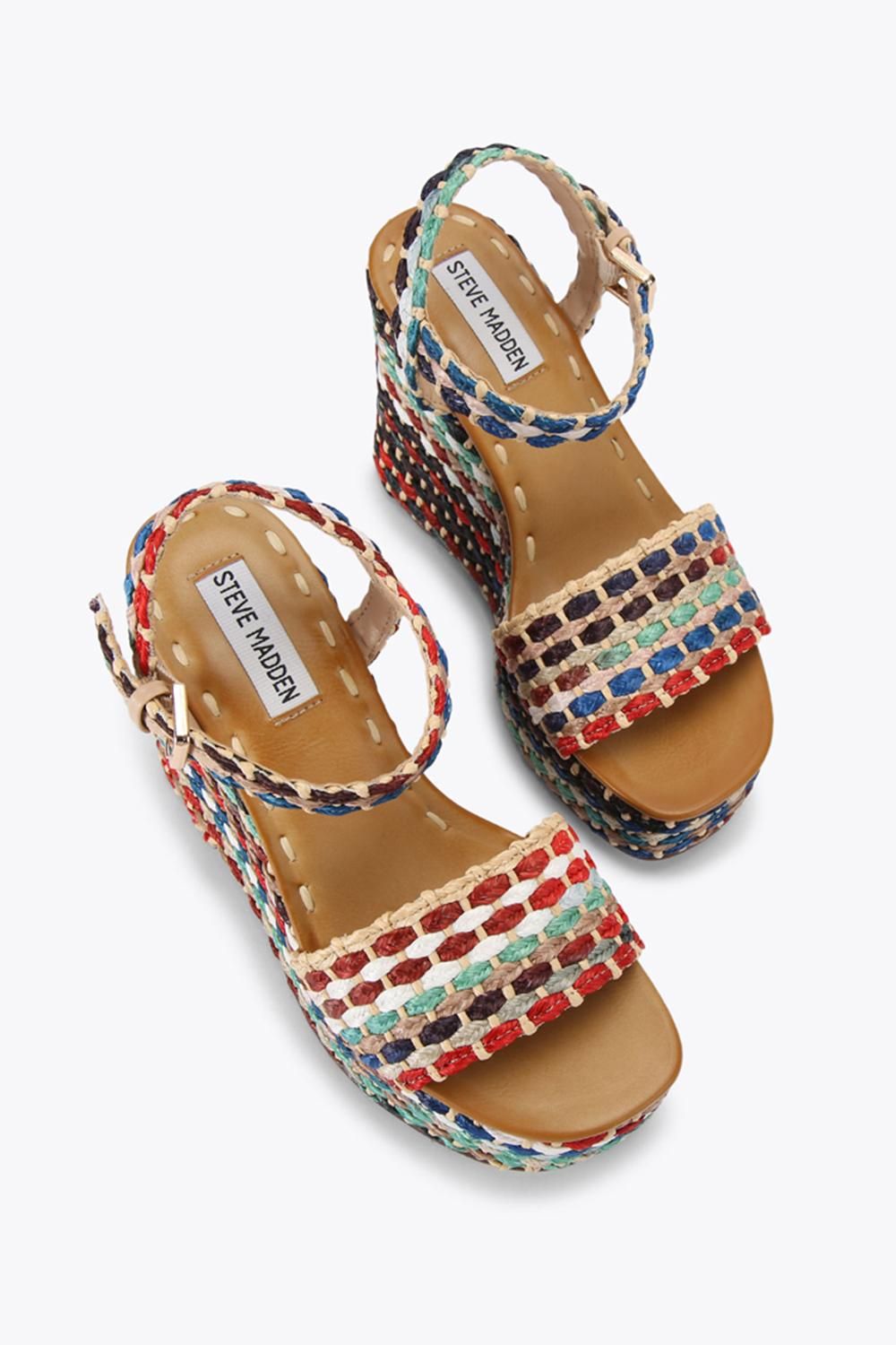 STEVE MADDEN Saucie Multi Raffia' Heels