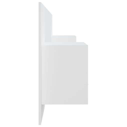 NNEVL Bed Headboard with Cabinets White Engineered Wood
