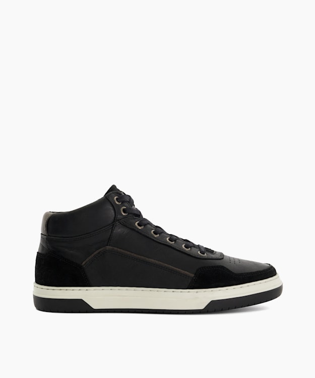Sydnies Black - Contrast Perforated High Top Trainers