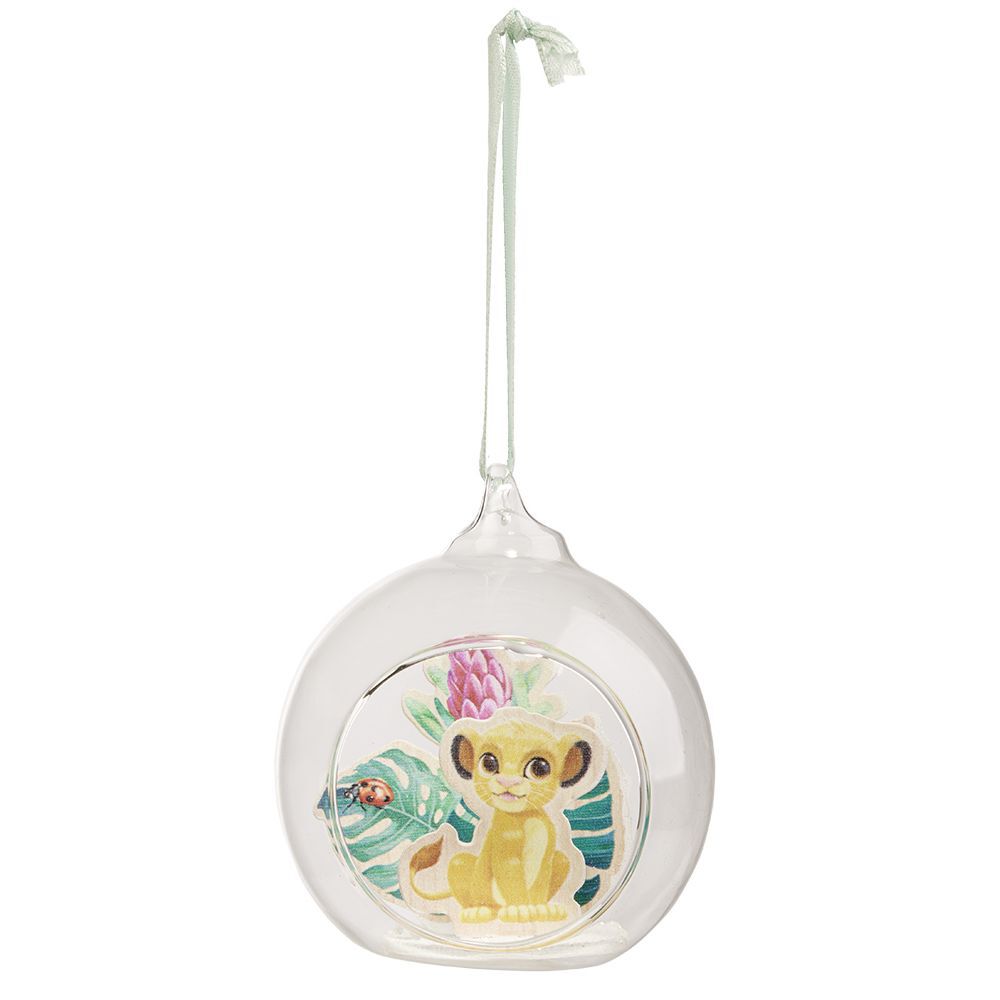 Boule de No&euml;l en verre Disney Le Roi Lion Simba Ø8cm
