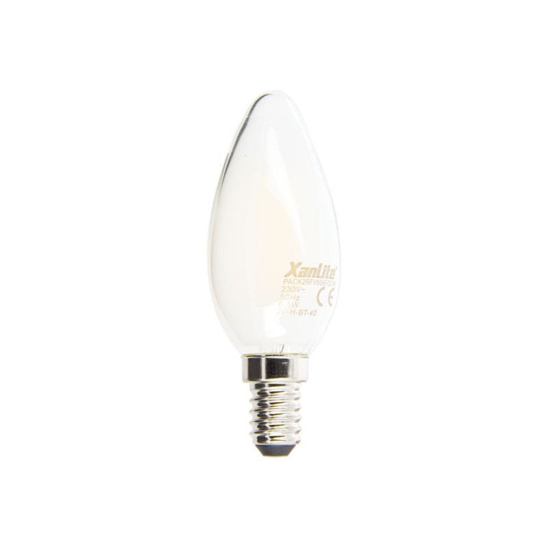Ampoule flamme opaque LED E14 blanc chaud 806 lm 6,5 W 2 pièces XANLITE
