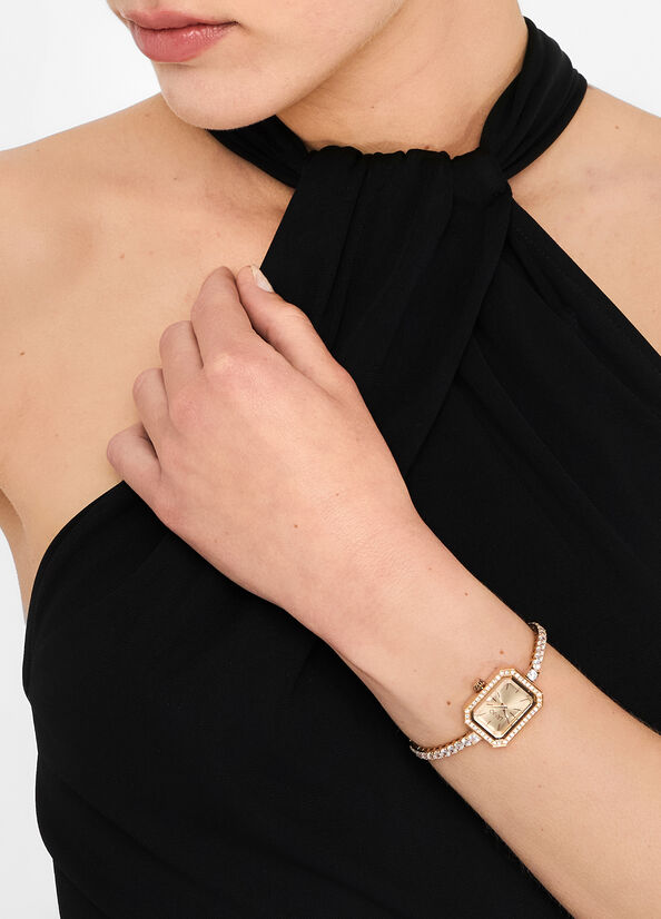 Orologio in acciaio e cristalli