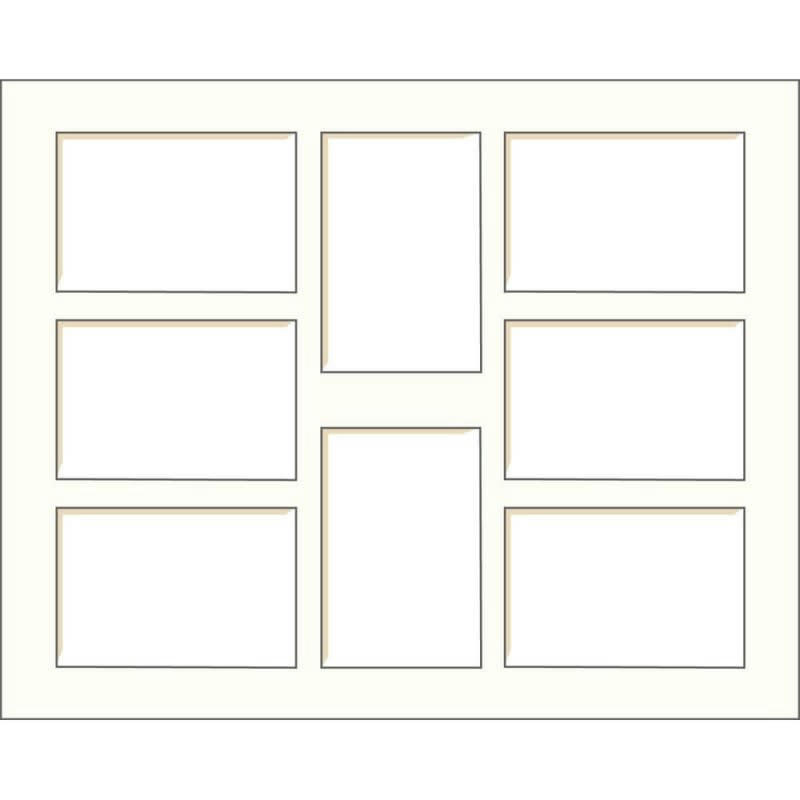 PASSE-PARTOUT MULTIVUES - Passe-partout multivues blanc cassé 40x50 cm 8 ouvertures 10x15 cm Car