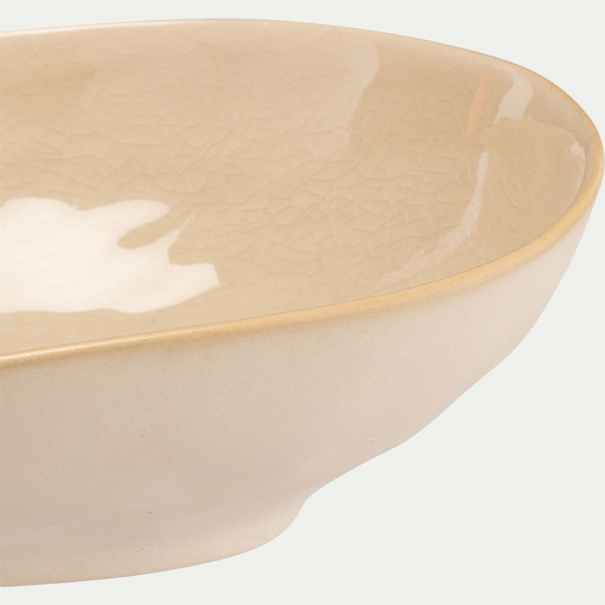 HOUM - Assiette creuse inclinée en grès D19cm - blanc ventoux