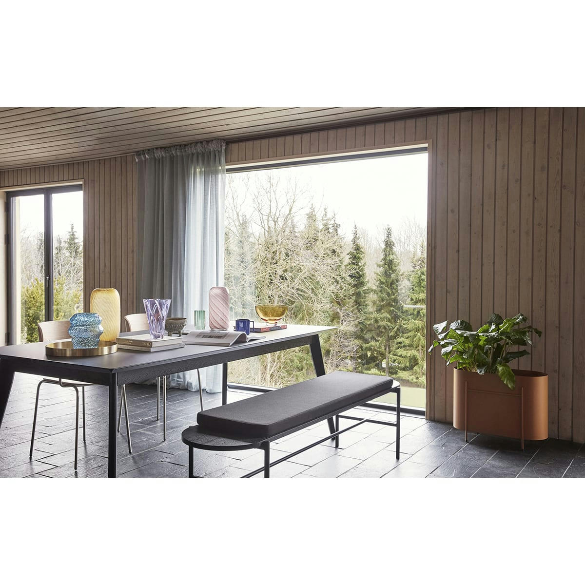 OBLONG - Jardinière en métal orange H47