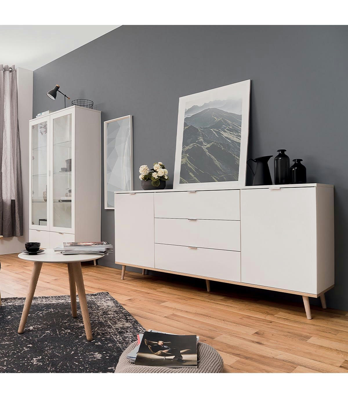 COPENHAGUE - Buffet bas 2 portes 3 tiroirs L180 cm