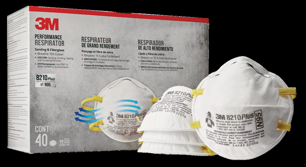 3M 8210Plus N95 Respirators, 40-pk
