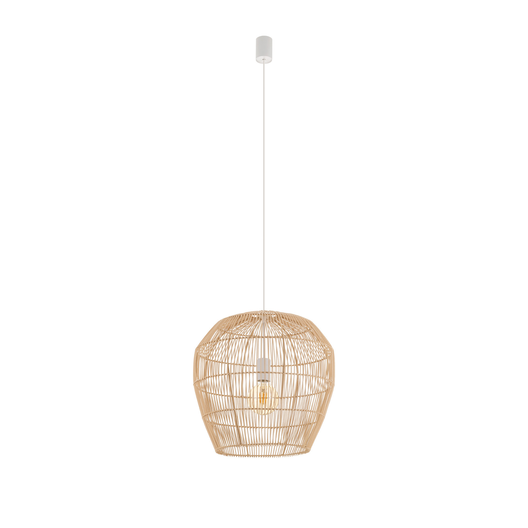 Lampa wisząca naturalne drewno-biała HAITI S 1xE27x25W Nowodvorski