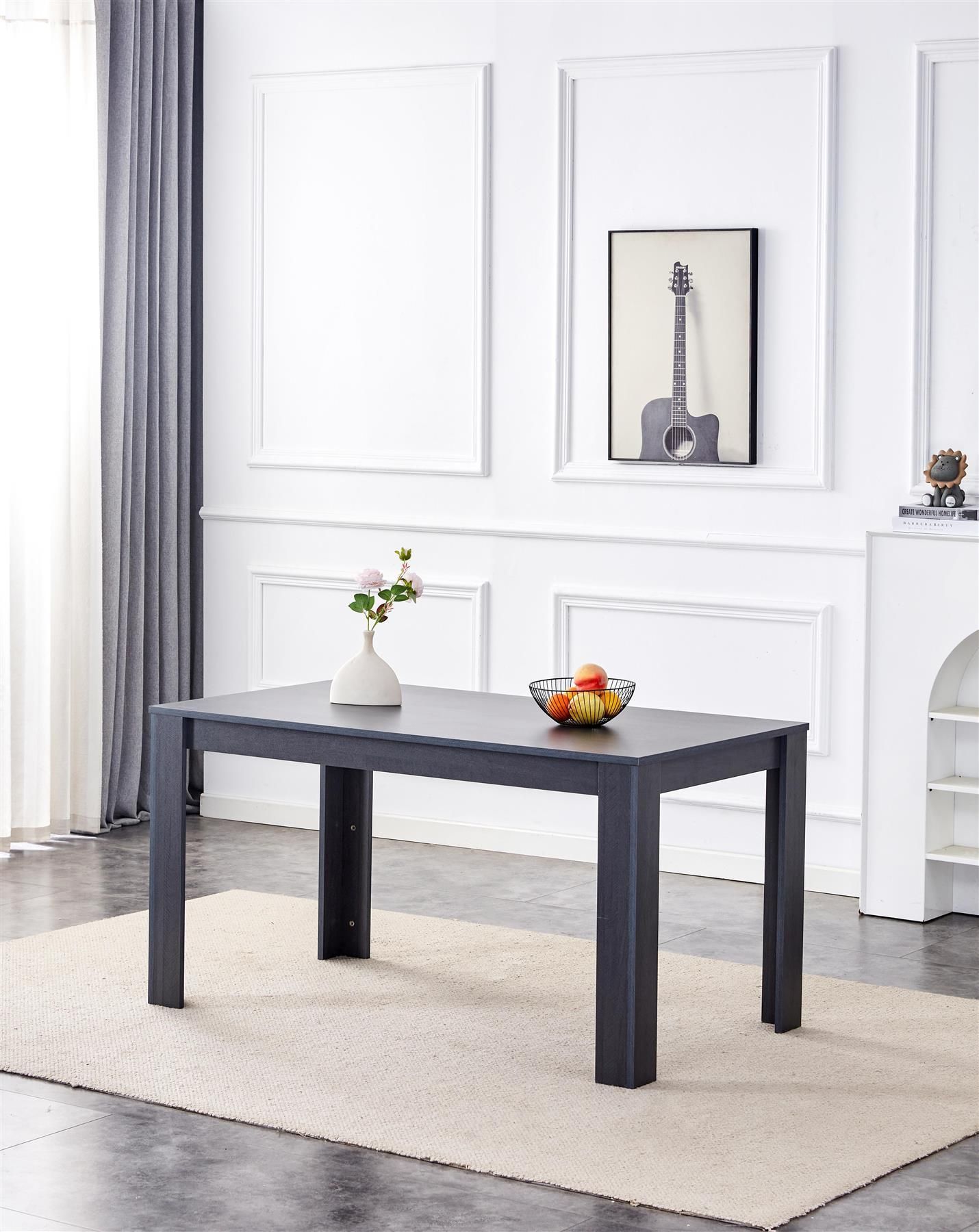 KOSY KOALA Modern Dining Table Set with 2 Grey Chairs And 1 Black Bench