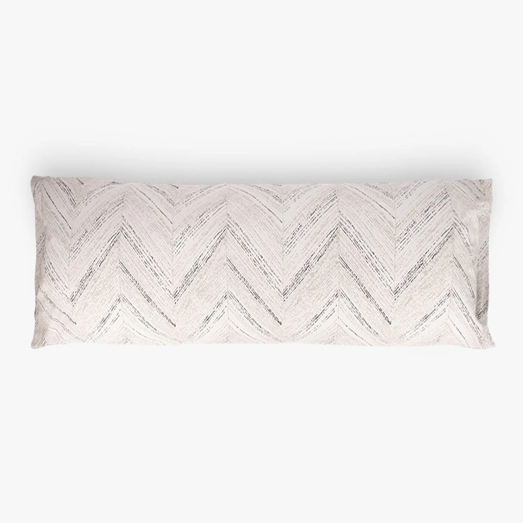 Fronha Almofada Dormir ZigZag Preto e Bege 45x155 CALENDULA