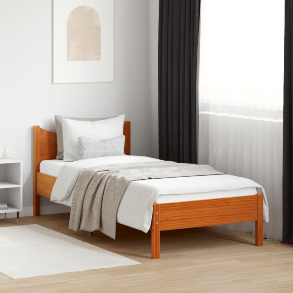Łóżko Drewniane Rama Łóżka Sofa Brązowe Do Sypialni Pokoju 75x190 cm