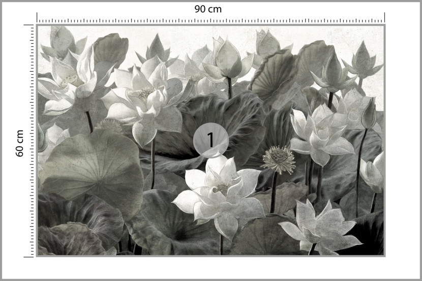 Fototapeta Abstrakcyjne Kwiaty Lotosu Styl Retro 90x60cm
