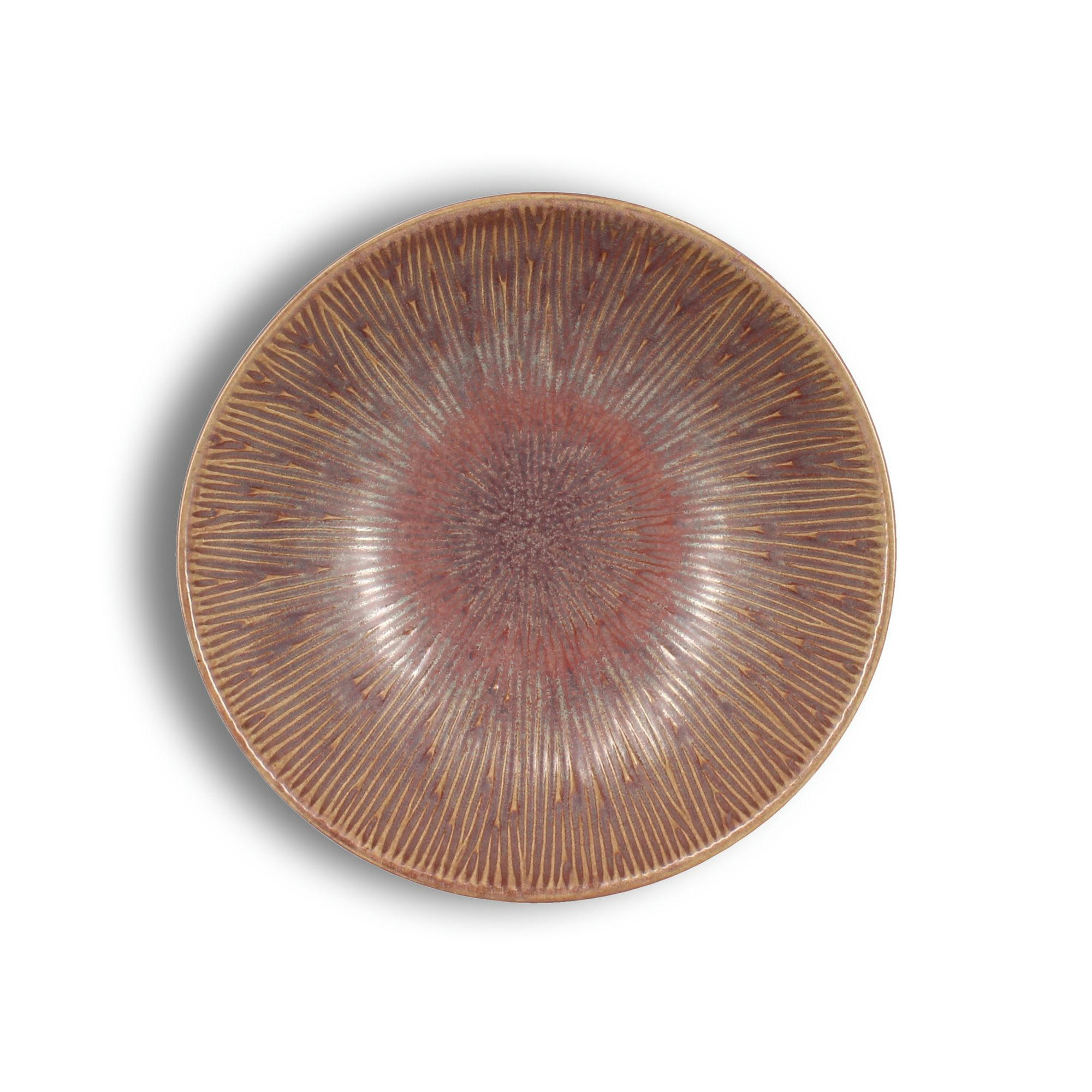 PANTAI - Lot de 6 assiettes creuses en grès rose 20cm