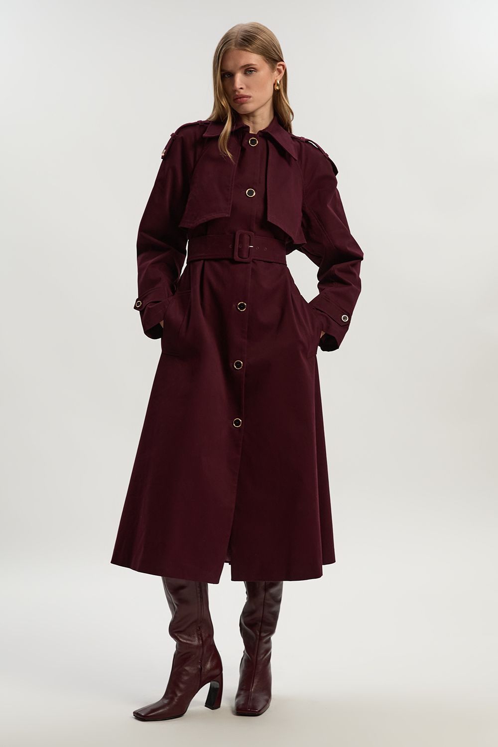 KarenMillen Pleated Back Trench Coat