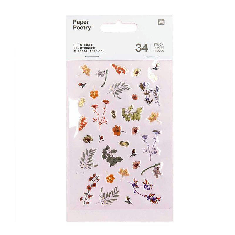 PLANTES - 34 autocollants en gel plantes