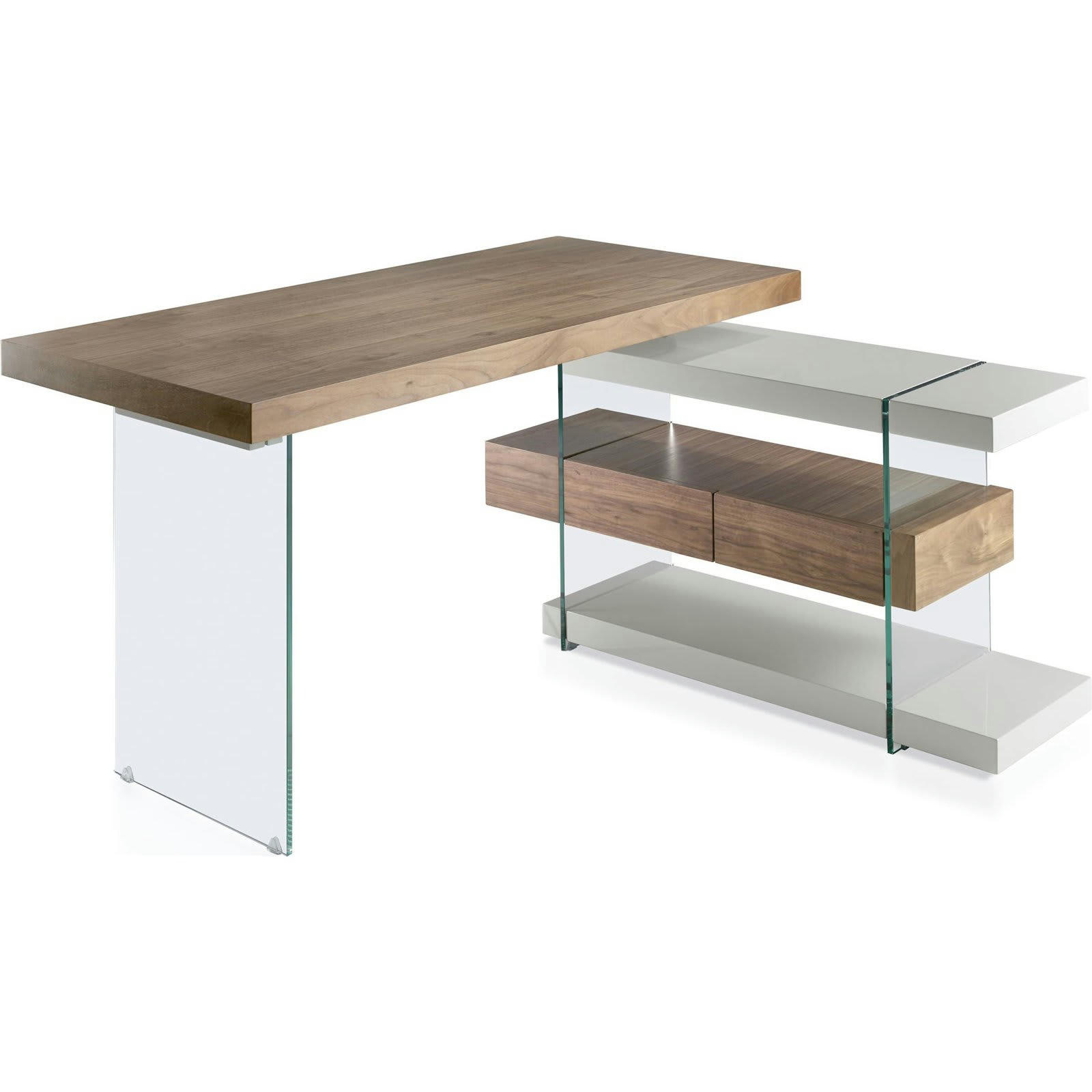 - Bureau Verre Bois foncé