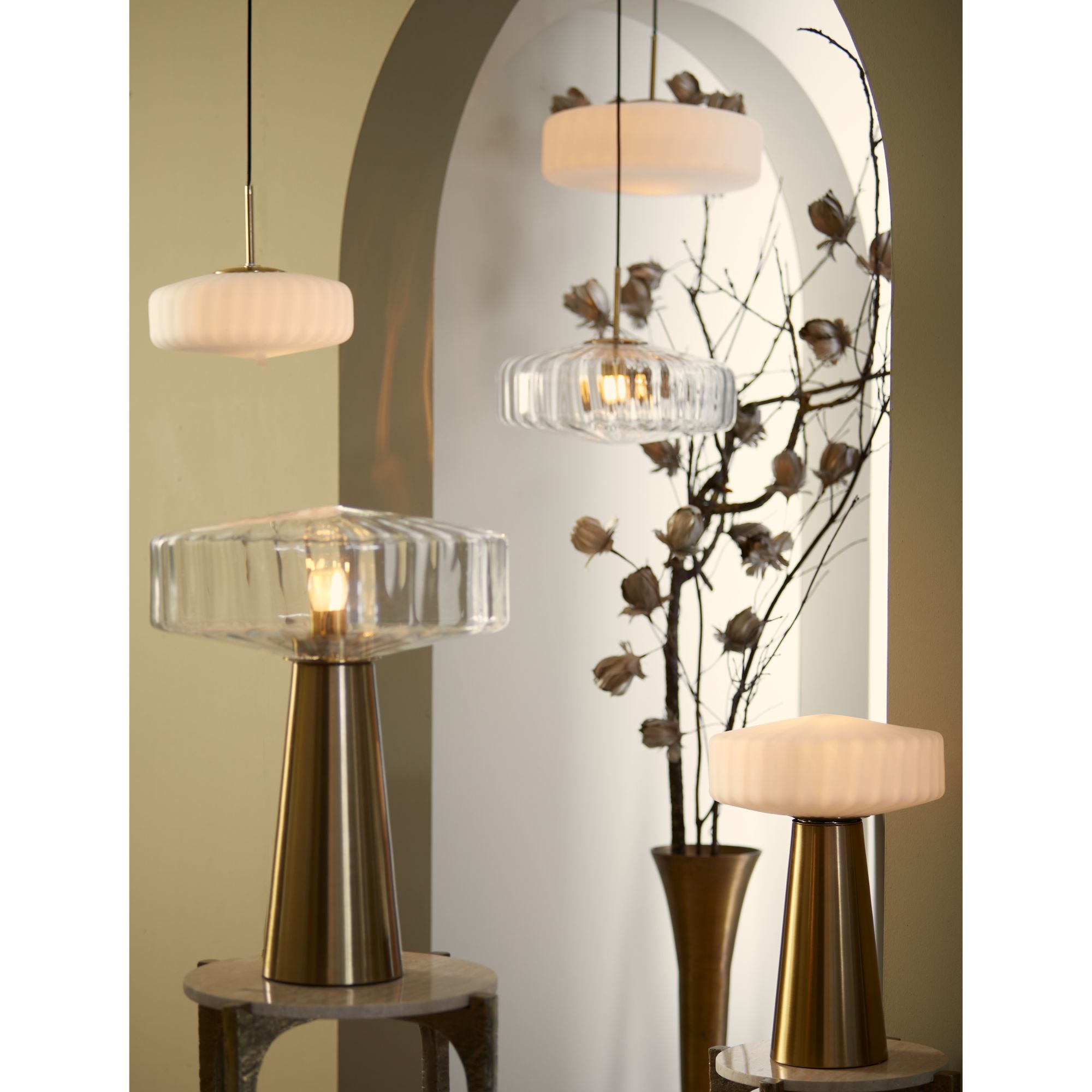 vtwonen Hanglamp Pleat - Glas - Ø40cm