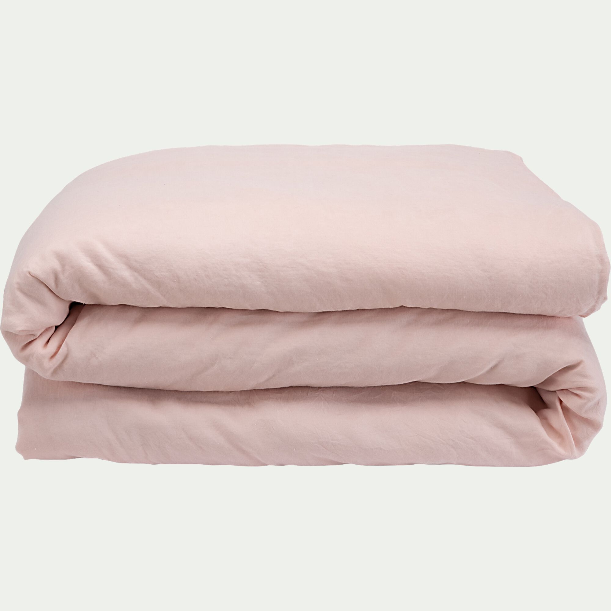 VENCE - Housse de couette en lin lavé 260x240cm - rose rosa