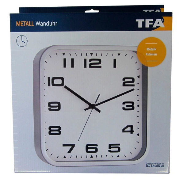 Wanduhr (Analog), BxHxT: 30 x 30 x 4,8 cm, silberfarben