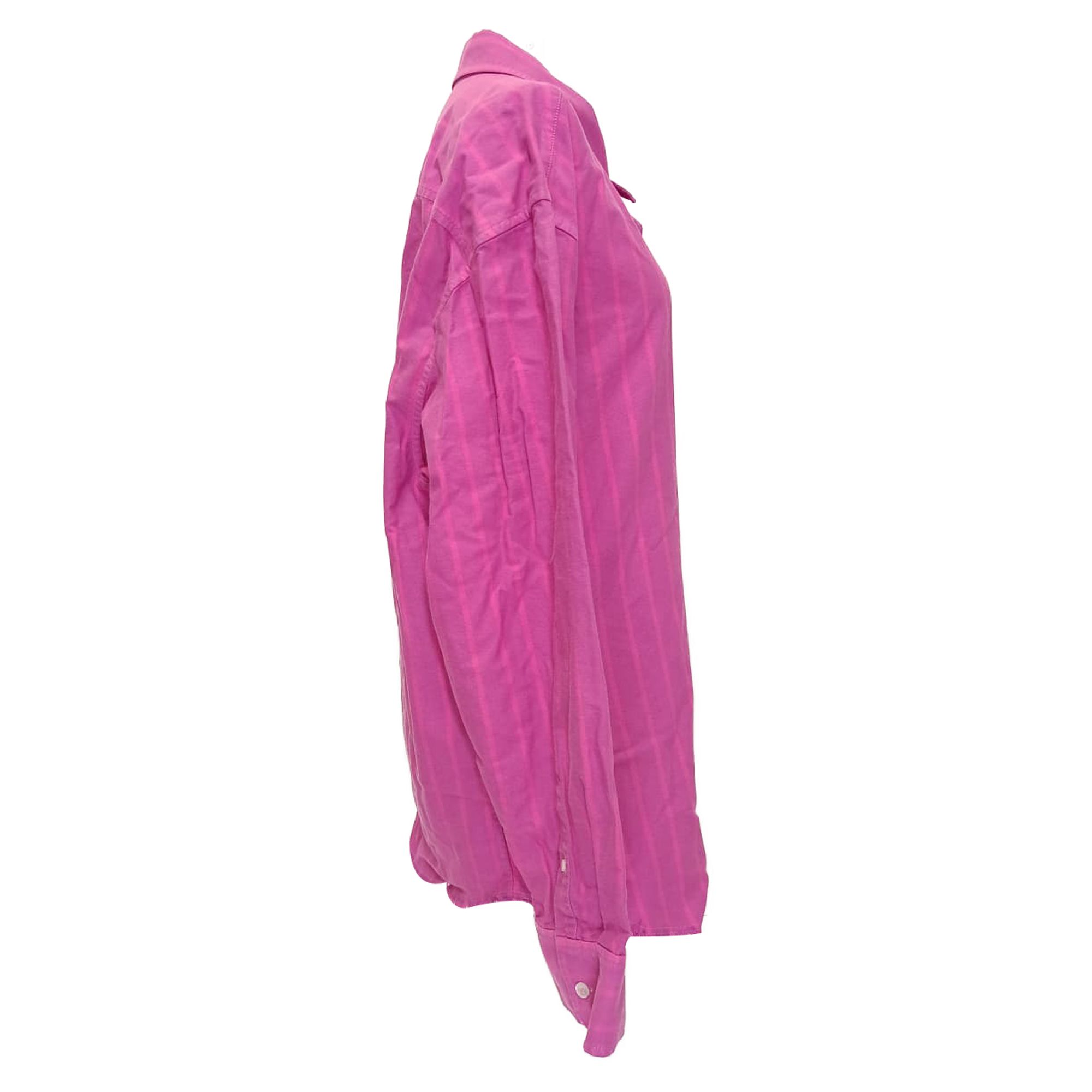Alexander Wang Preloved Frayed-Edge Boyfriend Shirt in Pink Cotton