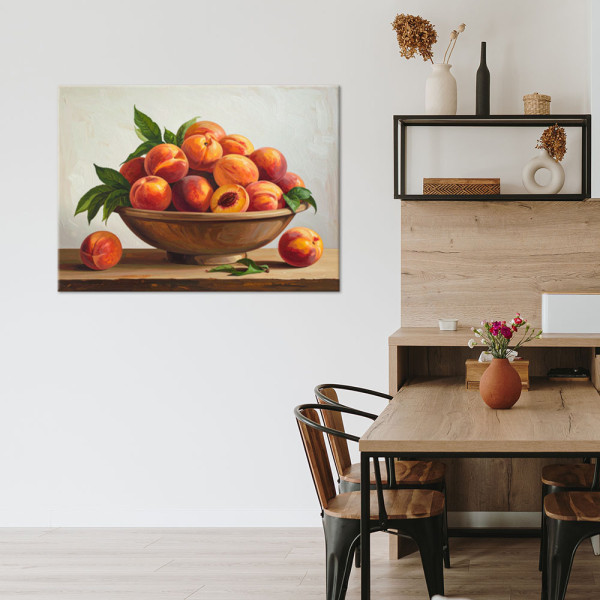 Obraz do kuchni jadalni restauracji, Brzoskwinie owoce natura 30x20