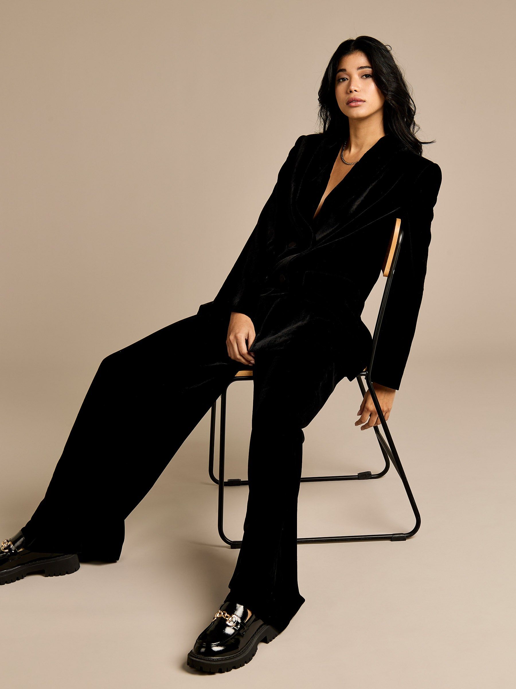 GWD by GEORGE W. DAVIES GWD Alice Black Velvet Trouser