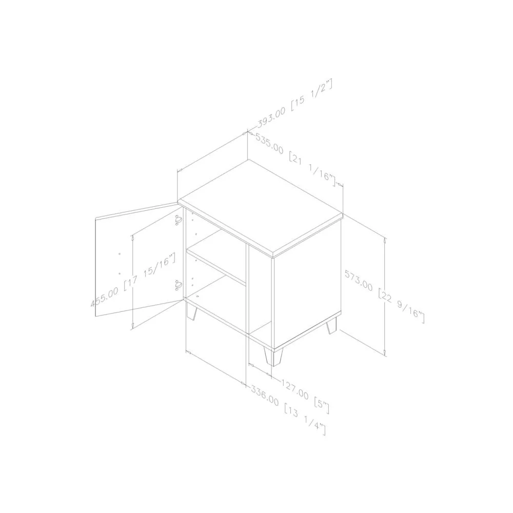 South Shore Lazer Nightstand with Storage