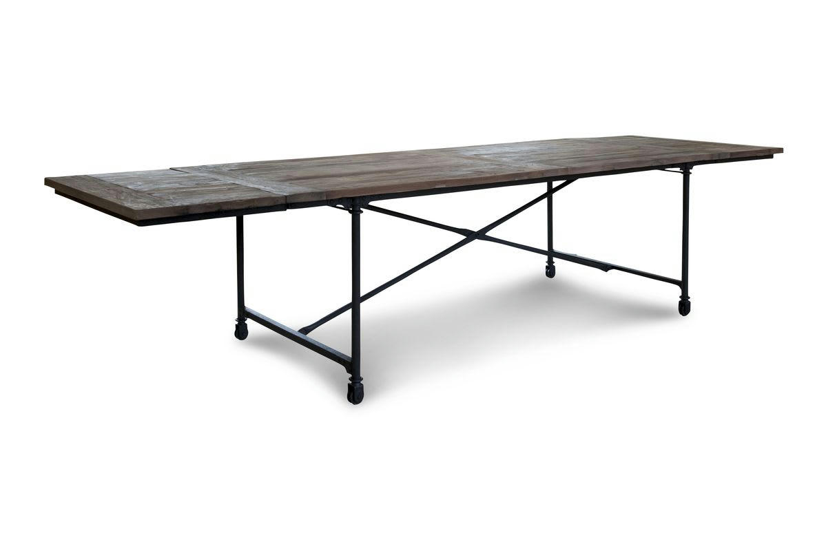 TAPISSIER - Grande table extensible en bois recyclé marron