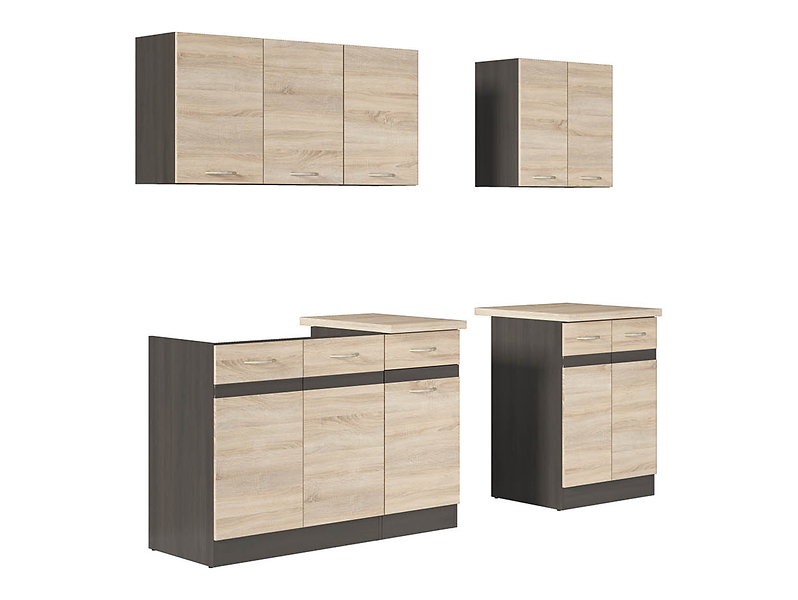 Komplet kuchenny Junona Line A 180 cm dąb sonoma z blatem
