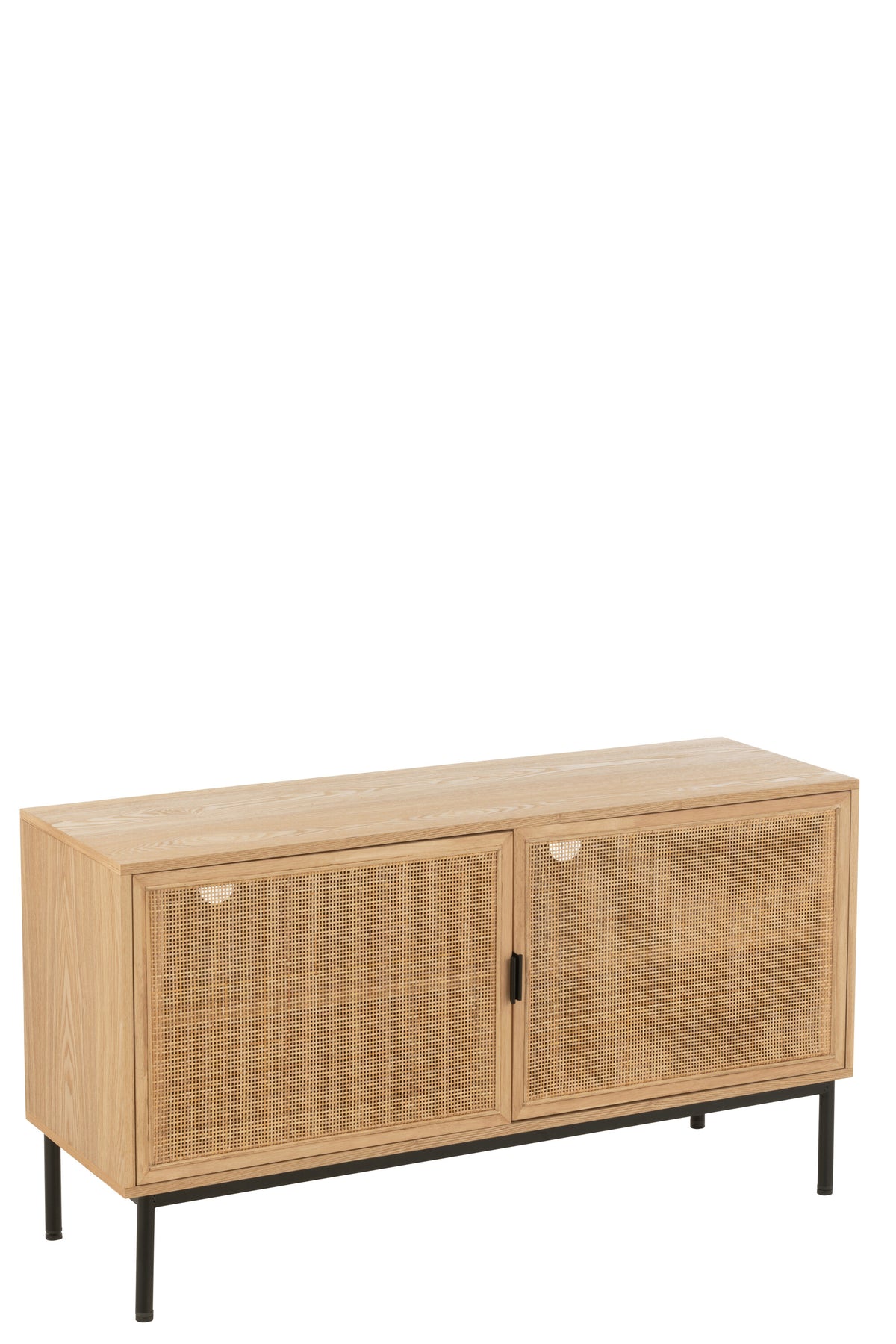 J-Line kast Vierkant - hout/metaal - naturel/zwart - large