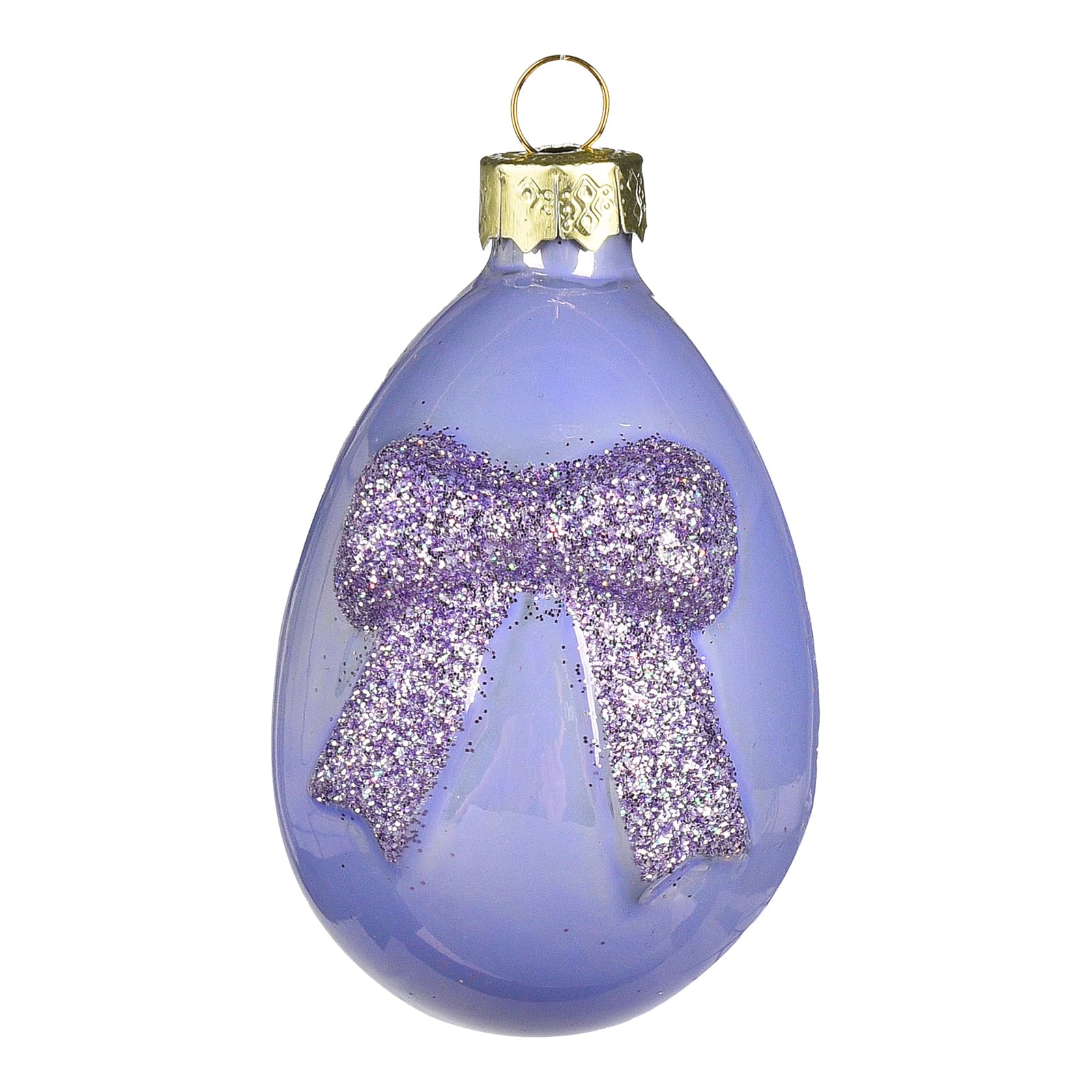 Deko-Anhänger Schleifen-Ei Violett, ⌀ 4 cm, H 60 mm