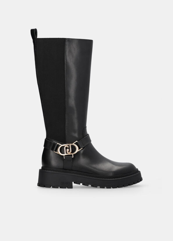 Stivali alti in pelle