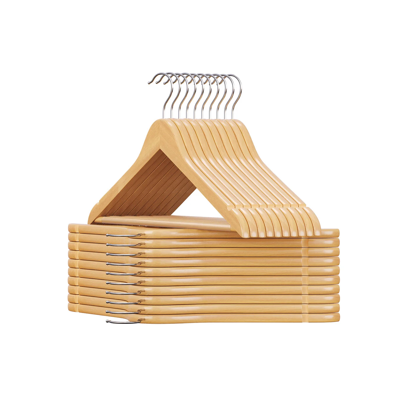 Cintres bois antidérapant crochet pivotant