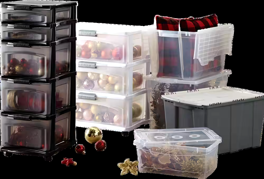 type A Clarity Transparent Storage Box with Lid, 60-L