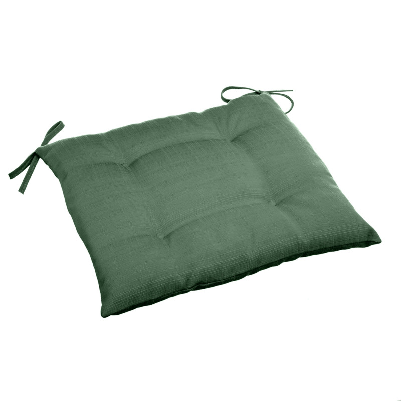 Galette de chaise matelassée Koraï olive 40 x 40 cm